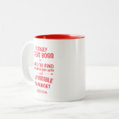 真の素晴らしボスパーソナライズされた赤 ツートーンマグカップ (正面左)