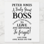 真の素晴らしボスワインラベル ワインラベル (シングルラベル)