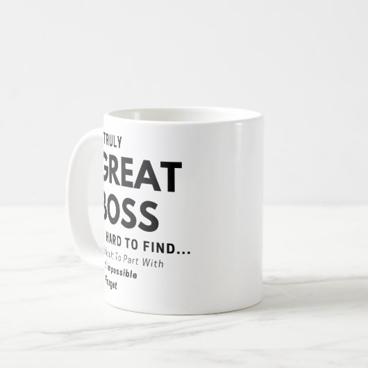 真の素晴らしボス感謝の気持ち引用文 コーヒーマグカップ (正面左)