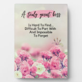 真の素晴らしボス感謝の気持ち引用文 フォトプラーク (正面)