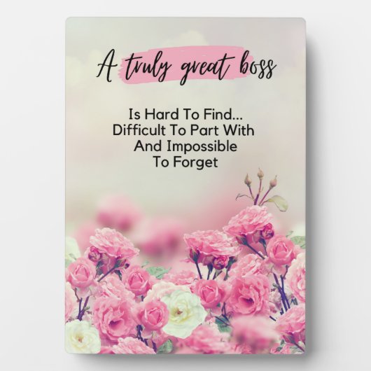 真の素晴らしボス感謝の気持ち引用文 フォトプラーク (正面)