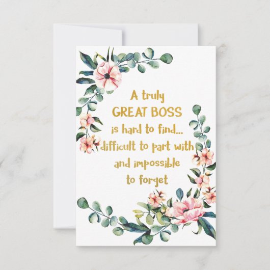 真の素晴らしボス感謝ギフトボス感謝してい サンキューカード (正面)