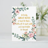 真の素晴らしボス感謝ギフトボス感謝してい サンキューカード (スタンド正面)