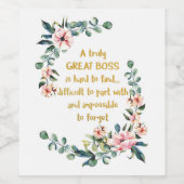 真の素晴らしボス感謝ギフトボス感謝してい ワインラベル (シングルラベル)