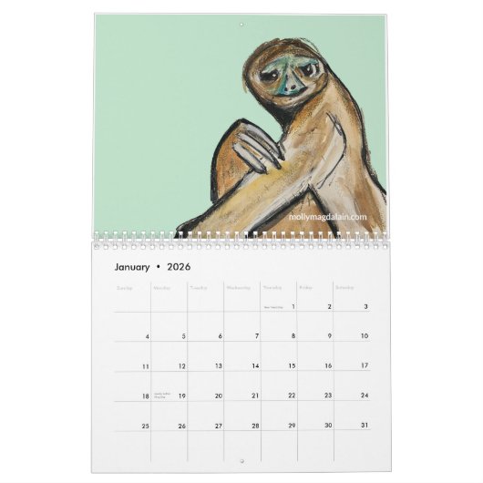 真の自然を目覚めさせる – Animal Art Calendar カレンダー (1月 2026)