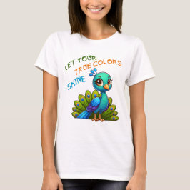 真の色彩で孔雀の芸術を輝かせよう Tシャツ
