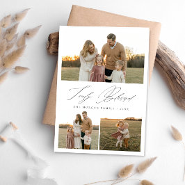 真の賛美クリスチャンファミリー写真ホリデーカード シーズンカード