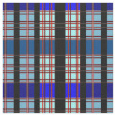 真の青の格子模様 ファブリック (クローズアップ)