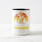 真の頼友を求めて彼は私にビーグルを送った ツートーンマグカップ (中央)