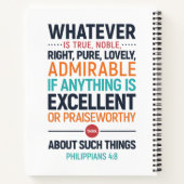 真の高貴な権利は何であれ、ピリピ4:8 ノートブック (裏面)