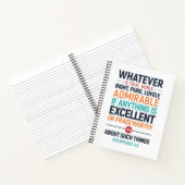 真の高貴な権利は何であれ、ピリピ4:8 ノートブック (内部)