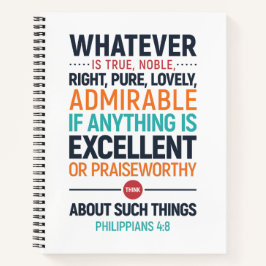 真の高貴な権利は何であれ、ピリピ4:8 ノートブック