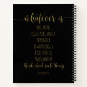 真の高貴な権利は何であれ、ピリピ4:8 ノートブック (裏面)