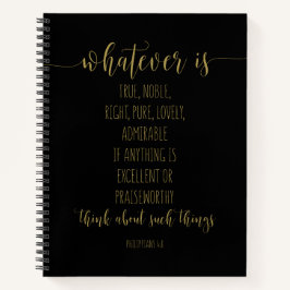 真の高貴な権利は何であれ、ピリピ4:8 ノートブック