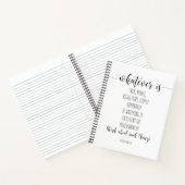 真の高貴な権利は何であれ、ピリピ4:8 ノートブック (内部)