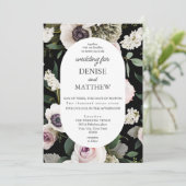 真の黒の上の白いアネモン結婚ズ 招待状 (スタンド正面)