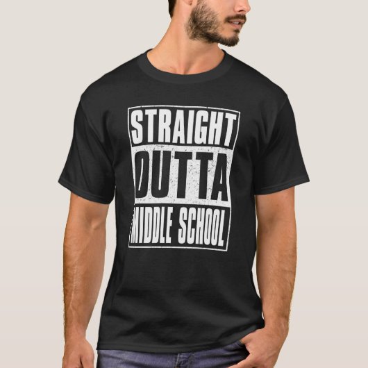 真ん中から出てきた中学生の女の子男の子の卒業 Tシャツ (正面)