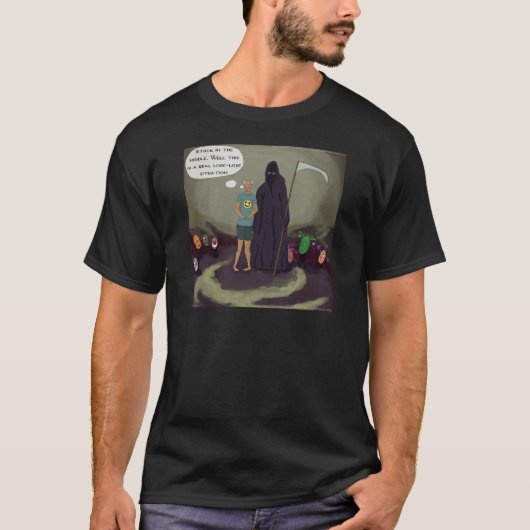 真ん中に取り残されて 死神がおかしい Tシャツ (正面)