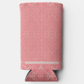 真ん中に模様があるピンク色の背景 スリム缶クーラー (正面)