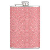 真ん中に模様があるピンク色の背景 フラスク (正面)