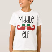 真ん中のエルフのクリスマス Tシャツ (正面)