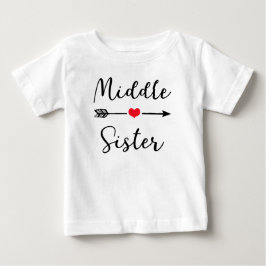真ん中の姉妹 ~ 姉妹のデザイン ベビーTシャツ