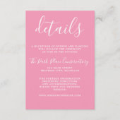 真シンプルバレエピンクミニマル結婚リスト エンクロージャーカード (正面)