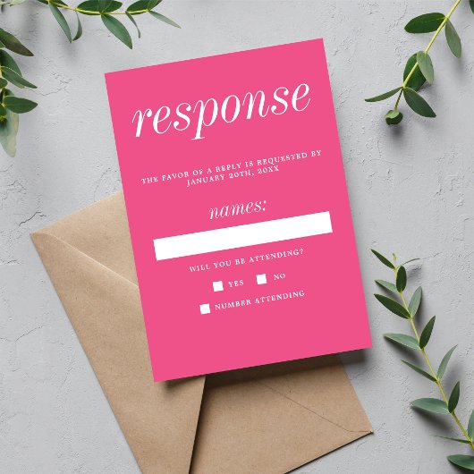 真シンプル2カーネーション結婚ミニマリスト 出欠カード