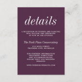 真シンプル2プラムパープル結婚ズ エンクロージャーカード (正面)