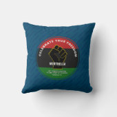 真パーソナライズされた祝自由 クッション (裏面)