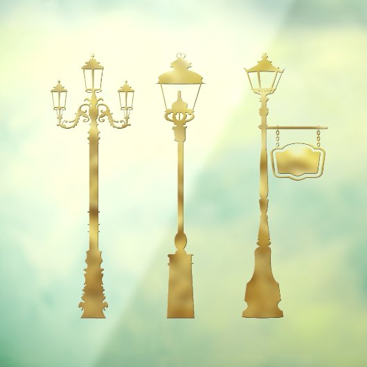 真ビクトリアン鍮ランプのポストランタン金ゴールド冬 ウィンドウサイン (シート3)