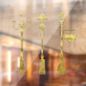 真ビクトリアン鍮ランプのポストランタン金ゴールド冬 ウィンドウサイン (シート2)