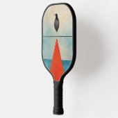 真中の赤い三角形の上に黒い鳥 ピックルボールラケット (左)
