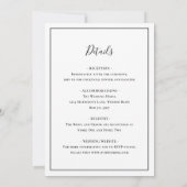 真伝統的白に白と黒に満ちてい結婚る 招待状 (裏面)
