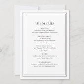 真伝統的白に白と黒に満ちてい結婚る 招待状 (裏面)