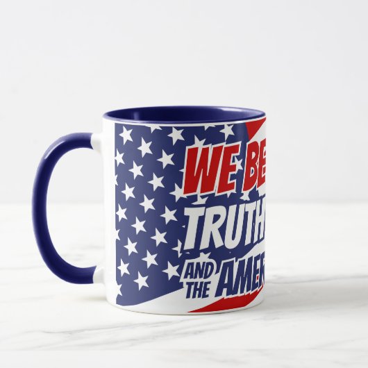 真信じ実に正義とアメリカ的な方法で マグカップ (左)