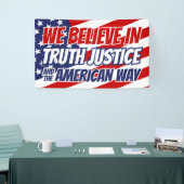 真信じ実に正義とアメリカ的な方法で 横断幕 (トレードショー)