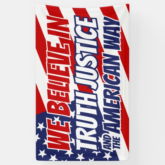 真信じ実に正義とアメリカ的な方法で 横断幕 (縦)