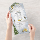 真冬の白いお祝いを一つに ウェディング招待状 オールインワン招待状 (貼ってはがせる)