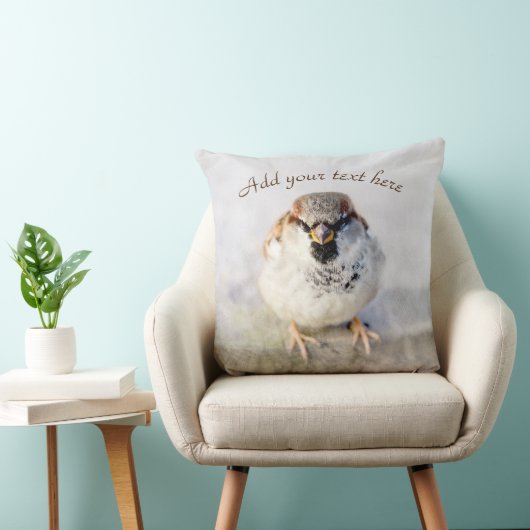 真剣なスズメ クッション (椅子)