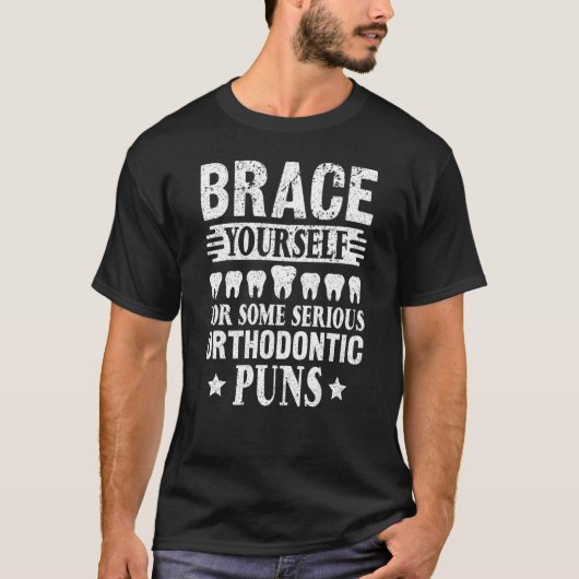 真剣な歯列矯正の発作に備えるか Tシャツ (正面)
