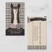 真剣な馬の編み物かぎ棒ファッションスカーフ 名刺 (正面/裏面)