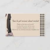 真剣な馬の編み物かぎ棒ファッションスカーフ 名刺 (裏面)