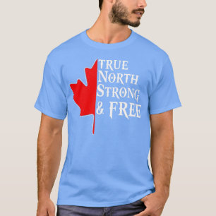 真北の強いフリーメープルリーフカナダ国旗C Tシャツ