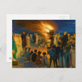 真夏のエバ・ボンファイアがスコゲンのビーチ(1906年) ポストカード (正面/裏面)