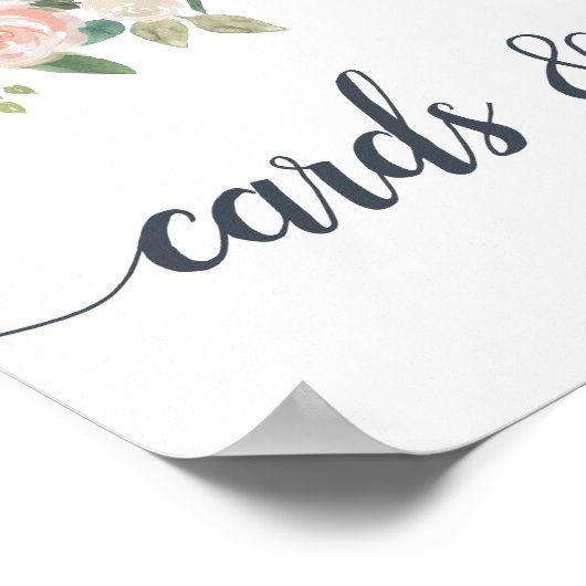 真夏のフローラカードとギフトサイン ポスター (角)