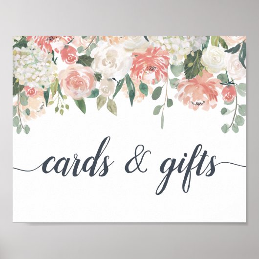 真夏のフローラカードとギフトサイン ポスター (正面)