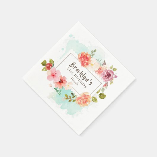 真夏のフローラ夢 スタンダードカクテルナプキン (角)