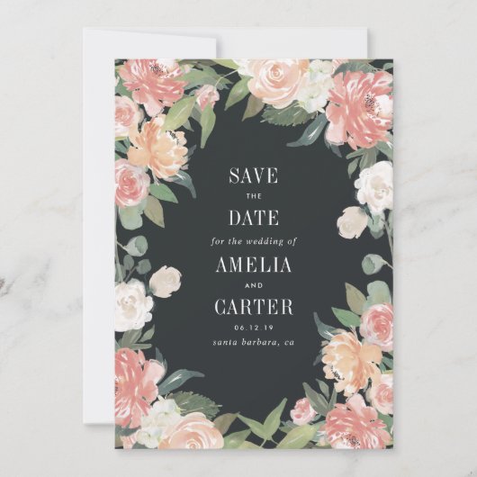 真夏のフローラ日付カードの保存 セーブザデート (正面)