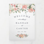 真夏のフローラ結婚のウェルカムレターの日程 三つ折りプログラム (カバー)